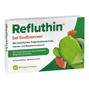 Refluthin pentru arsuri la stomac – comprimate masticabile cu aromă de mentă, 48 de comprimate masticabile