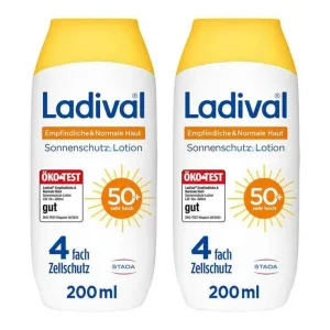 Ladival Loțiune pentru piele sensibilă și normală SPF 50+, 2 x 200 ml loțiune