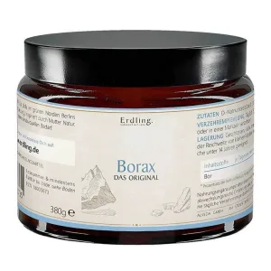 Borax sub formă de pulbere, tetraborat de sodiu, pur, vegan, marca Erdling, 380 g pulbere