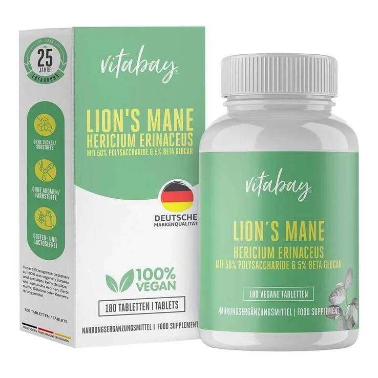 Lion’s Mane (Hericium erinaceus) 60.000 mg, comprimate cu doză mare, 180 de comprimate — preț și oferte