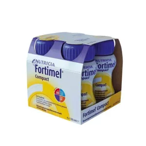 Fortimel Compact 2.4 cu aromă de banană, 4 x 125 ml lichid