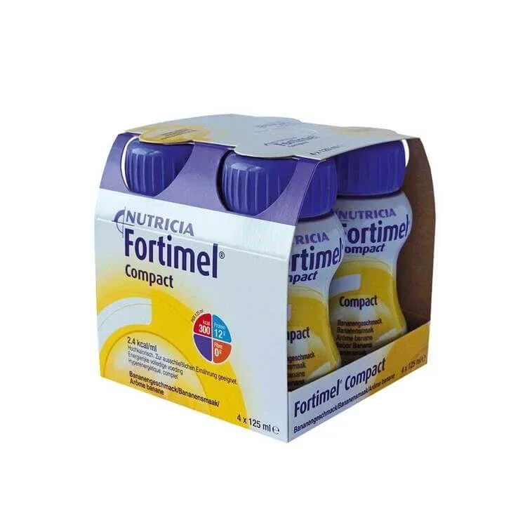 Fortimel Compact 2.4 cu aromă de banană, 4 x 125 ml lichid — preț și oferte