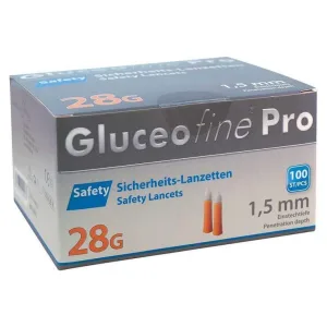 Lancete de siguranță Gluceofine® Pro Safety 28 G 1,5 mm, 100 de lancete