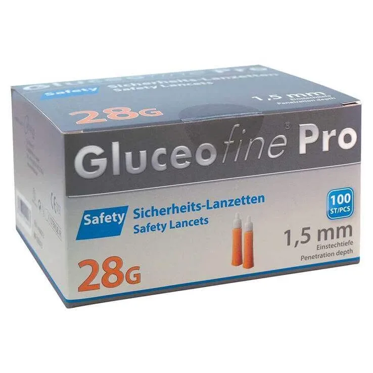 Lancete de siguranță Gluceofine® Pro Safety 28 G 1,5 mm, 100 de lancete — preț și oferte