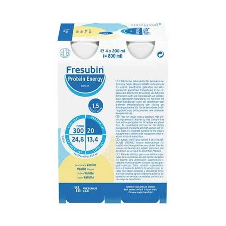 Fresubin Protein Energy Drink cu aromă de vanilie, sticlă de băut, 4 x 200 ml soluție — preț și oferte