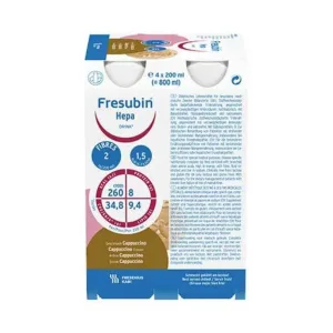 Flască pentru băut Fresubin Hepa Drink Cappuccino, 4 x 200 ml soluție