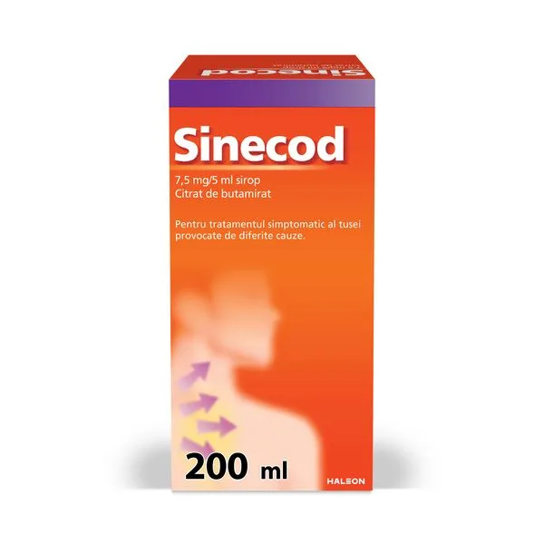 Sinecod sirop 7,5 mg/5 ml, Haleon | 200 ml HALEON ROMANIA S.R.L — preț și oferte
