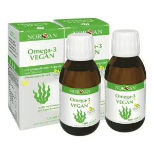 Norsan Omega-3 vegan lichid, 2 x 100 ml lichid