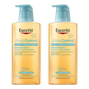 Ulei de duș și baie Eucerin AtopiControl, 2 x 400 ml gel de duș