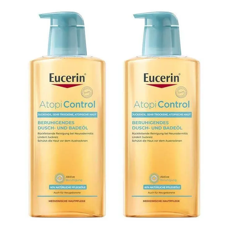 Ulei de duș și baie Eucerin AtopiControl, 2 x 400 ml gel de duș — preț și oferte