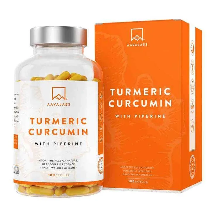 Aavalabs Curcumină + Piperină, capsule vegane, 180 de capsule — preț și oferte