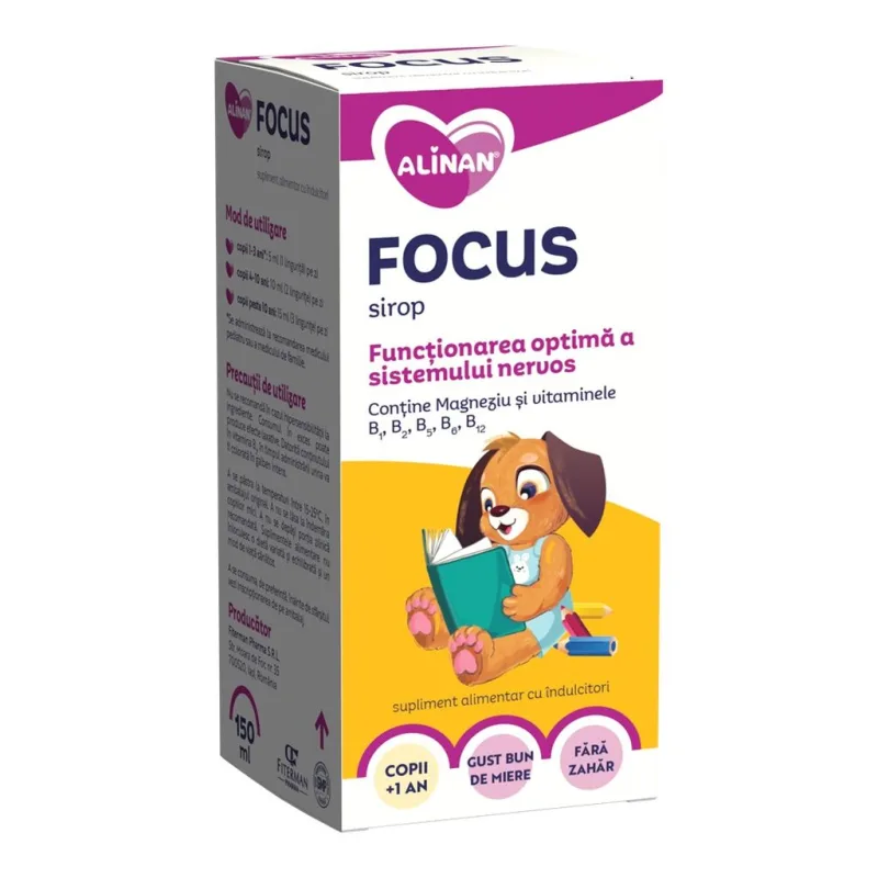 Sirop copii pentru functionarea optima a sistemului nervos Focus, Alinan | 150 ml FITERMAN PHARMA — preț și oferte