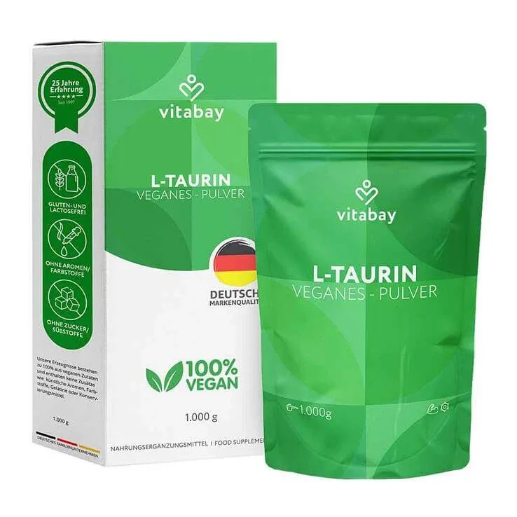 Taurină pură 6000 mg, pulbere vegană, 1000 g pulbere — preț și oferte