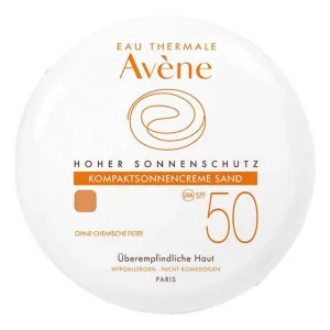 Avene Cremă de protecție solară compactă, nuanța nisip, SPF 50, 2x10 g cremă