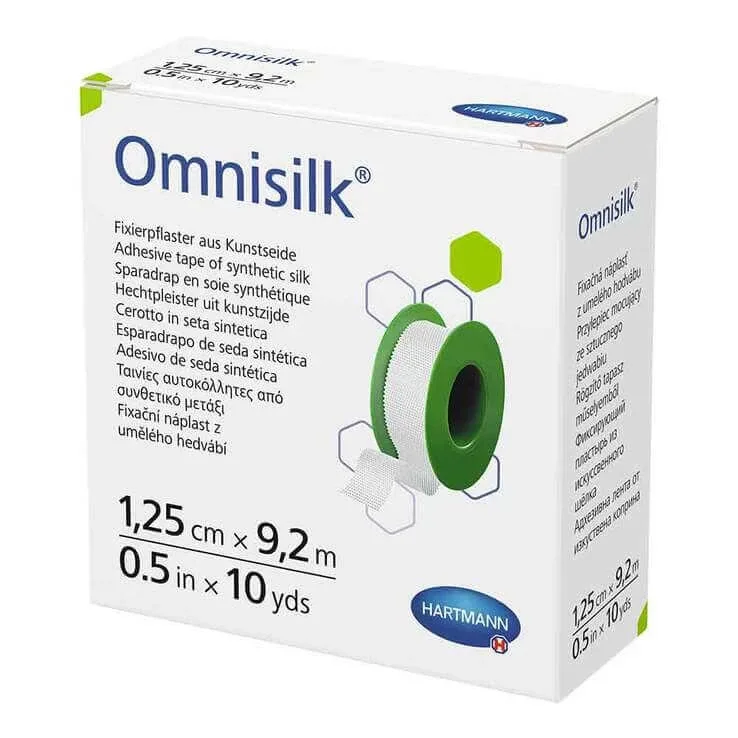 Bandă adezivă Omnisilk din mătase artificială, 1,25 cm x 9,2 m, 1 buc. bandă adezivă — preț și oferte