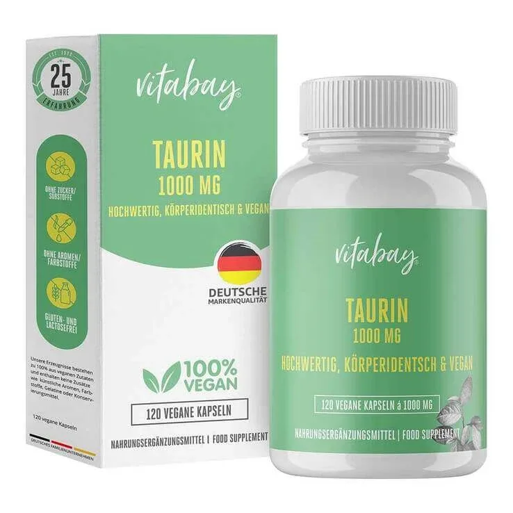 Capsule de taurina vegană 1000 mg, 120 de capsule — preț și oferte