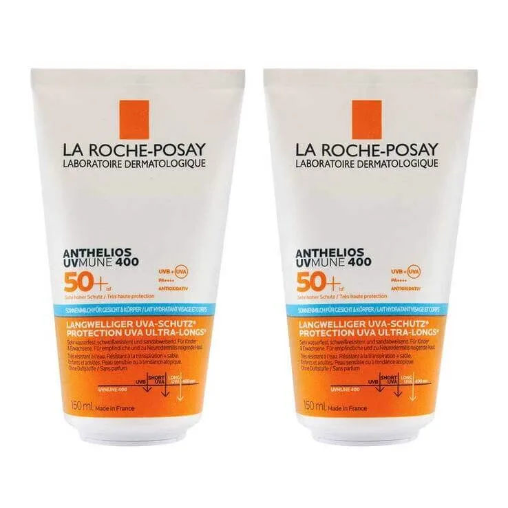 La Roche-Posay Anthelios pentru corp și față Uvmune SPF 50+, 2 x 150 ml loțiune — preț și oferte