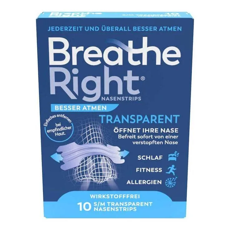 Besser Atmen Breathe Right – plasturi nazali normali, transparenți, 30 de bucăți — preț și oferte