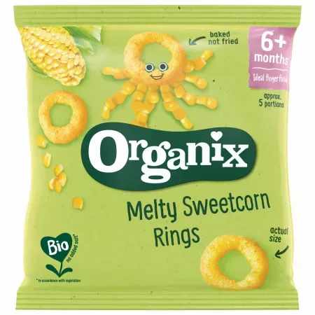 Snack Bio cu Porumb Dulce in forma de Inel 6+luni, Organix | 20 g ORGANIX BRANDS — preț și oferte