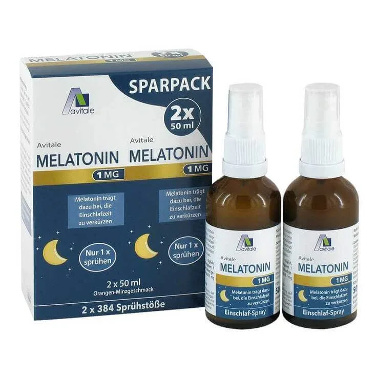 Spray pentru adormire cu melatonină 1 mg, 2 x 50 ml spray — preț și oferte