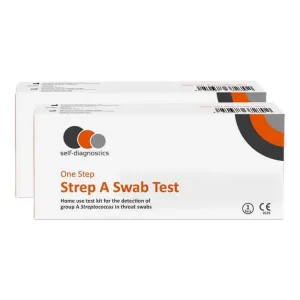 Casetă de testare pentru Strep A, pentru uz casnic, tampon faringian, 1 test