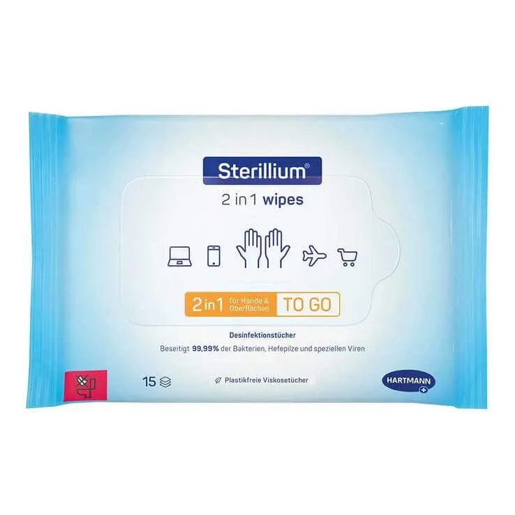 Sterillium 2în1 șervețele pentru dezinfectarea mâinilor și a suprafețelor, 15 șervețele — preț și oferte