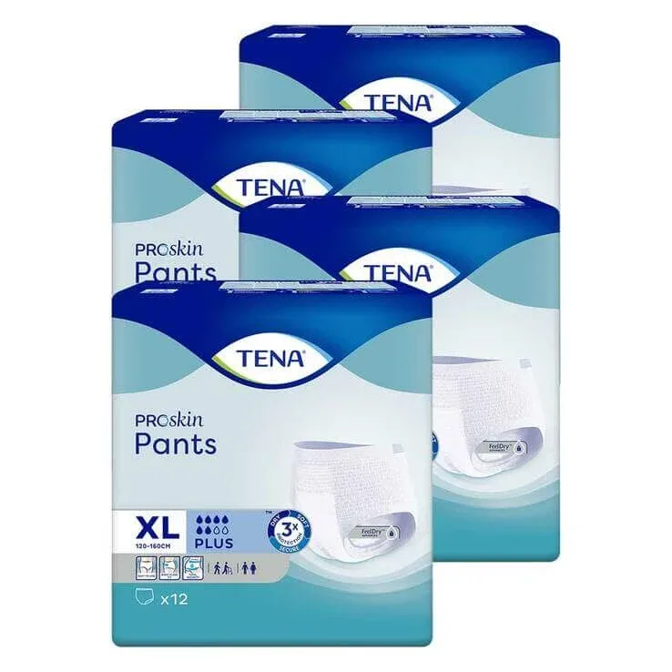 Chiloți de unică folosință TENA Pants Plus XL pentru incontinență, 4X12 buc. n.v. — preț și oferte