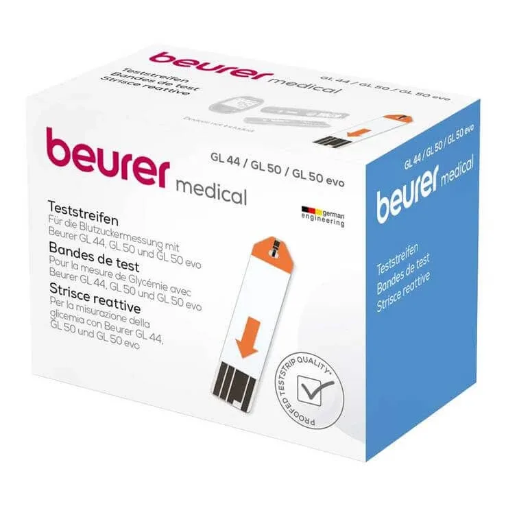 Benzi de testare a glicemiei Beurer pentru modelele GL44, GL50, GL50 evo, 2 x 100 de benzi de testare — preț și oferte