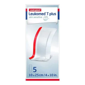 Leukomed® T plus pentru piele sensibilă 10x25 cm, 5 plasturi