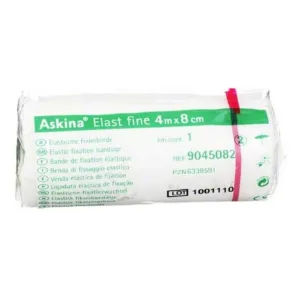 Bandă Askina Elast Fine 4 m x 8 cm, învelită în celofan, 1 buc. bandă