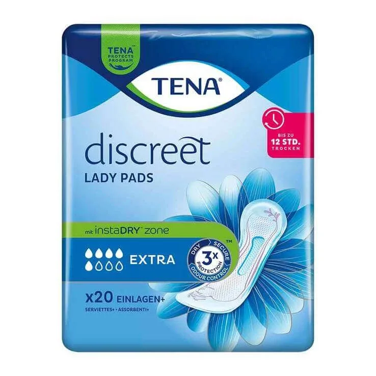 TENA® discreet Lady Pads Extra pentru incontinență, 20 de tampoane — preț și oferte