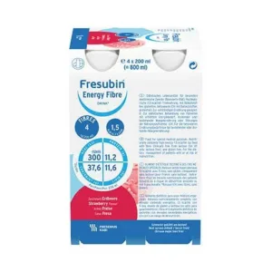 Fresubin Energy Fibre Drink cu aromă de căpșuni, sticlă de băut, 6X4X200 ml soluție