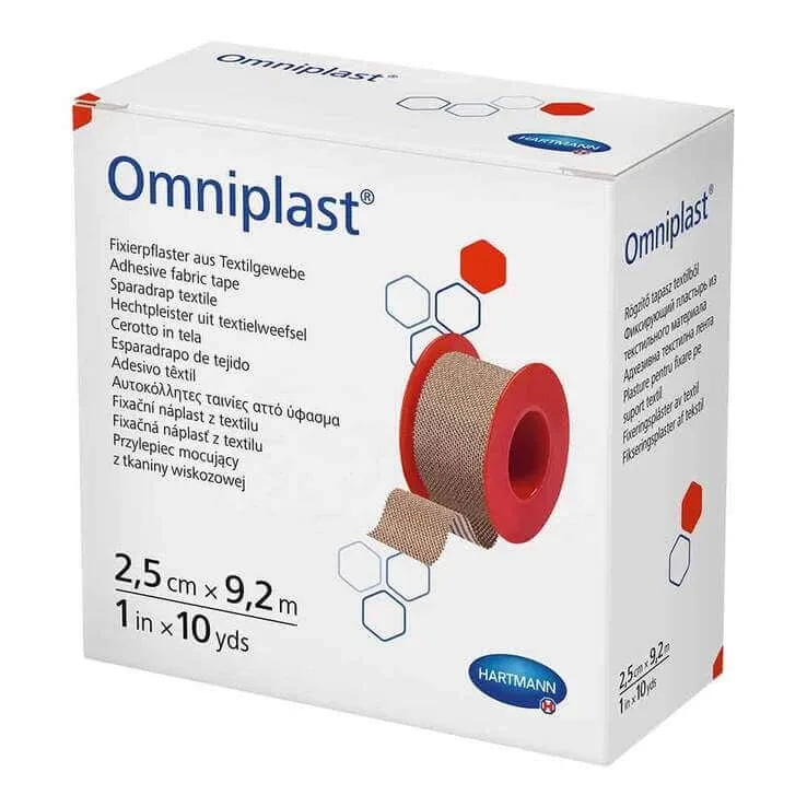 Bandă adezivă de fixare Omniplast, țesătură, 2,5 cm x 9,2 m, 1 buc. bandă — preț și oferte