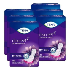 Absorbante TENA® discreet Maxi Night pentru incontinență, 6X12 buc., fără valoare nominală