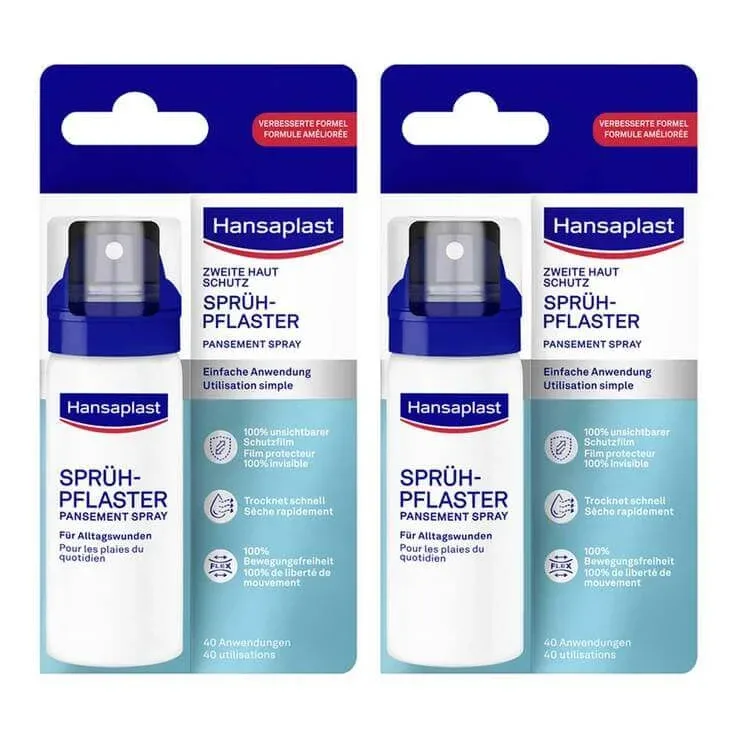 Hansaplast „A doua piele” – plasturi de protecție sub formă de spray, 2 flacoane cu pulverizator de 40 ml fiecare — preț și oferte