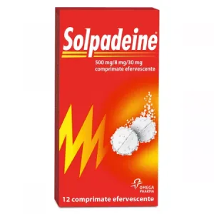 Solpadeine 500 mg/8 mg/30 mg, Perrigo | 12 comprimate efervescente