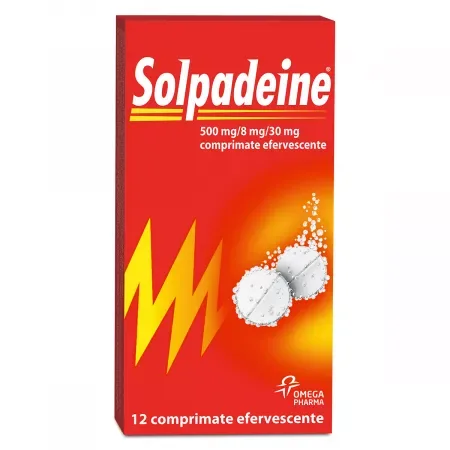 Solpadeine 500 mg/8 mg/30 mg, Perrigo | 12 comprimate efervescente — preț și oferte