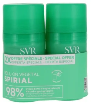 SVR Spirial Deodorant vegetal cu efect de 24 de ore, tip roll-on, set de 2 x 50 ml