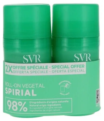 SVR Spirial Deodorant vegetal cu efect de 24 de ore, tip roll-on, set de 2 x 50 ml — preț și oferte