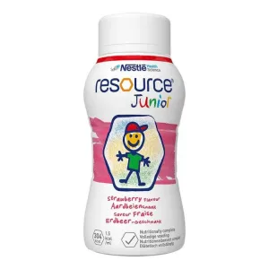 Resource Junior cu aromă de căpșuni, lichid, 4 x 200 ml lichid