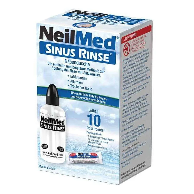 Neilmed Sinus Rinse Soluție nazală + Sare pentru spălare nazală, 10 flacoane, 1 pachet de sare — preț și oferte