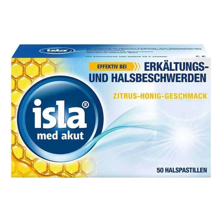 Pastile isla® med akut cu aromă de citrice și miere, 50 de pastile — preț și oferte