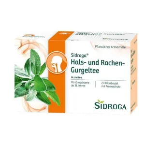 Sidroga® Ceai pentru gargară pentru gât și faringe, pliculețe filtrante, 20 x 2,5 g ceai