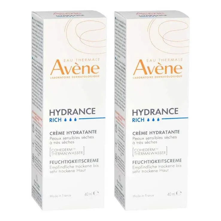 Avene Hydrance Cremă hidratantă bogată, 2x40 ml cremă — preț și oferte
