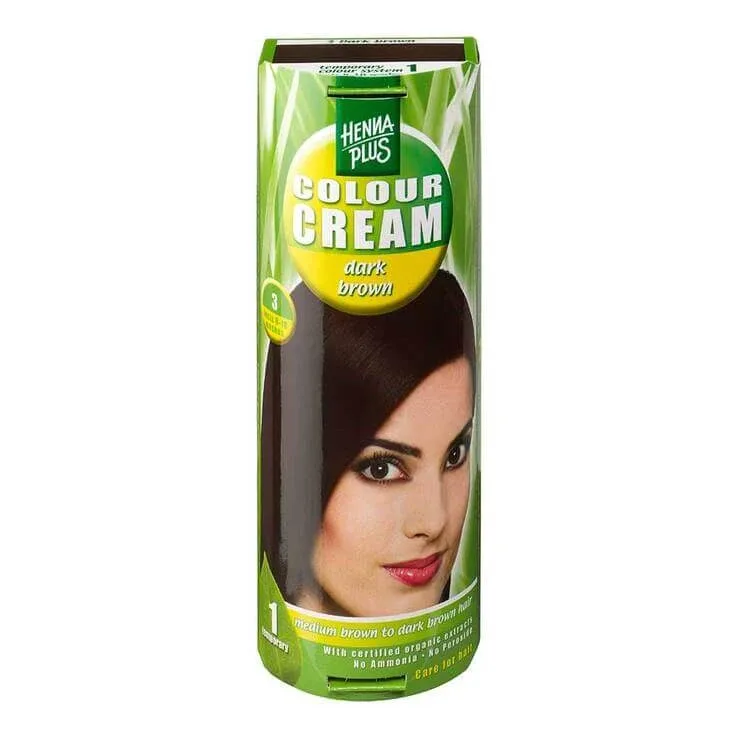 Hennaplus Colour Cream Dark Brown 3, 60 ml cremă — preț și oferte