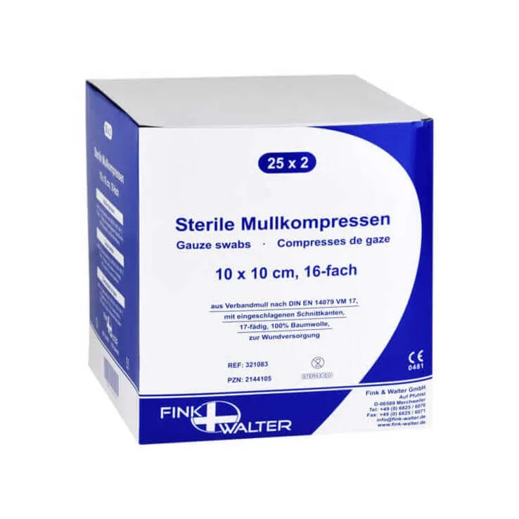 Comase de tifon 10x10 cm, sterile, cu 16 straturi, 10x10 bucăți — preț și oferte