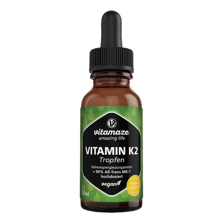 Vitamina K2 MK7 sub formă de picături, cu doză mare, vegană, 50 ml picături — preț și oferte