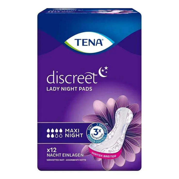 Absorbante TENA discreet Maxi Night pentru incontinență, 12 buc. n.v. — preț și oferte