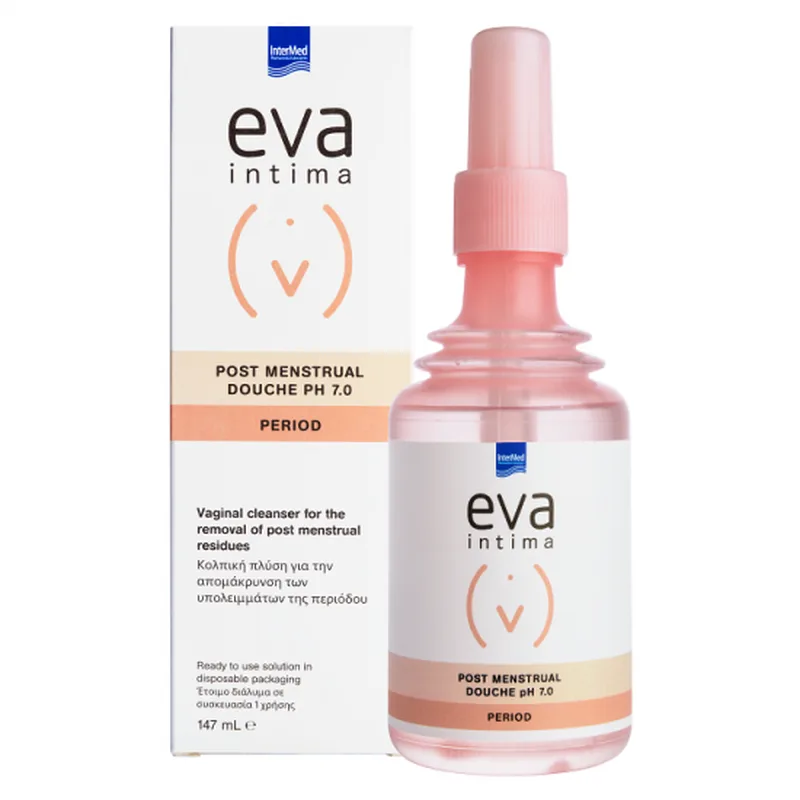 Solutie de curatare vaginala Eva Intima Post Menstrual Douche pH 7.0, Intermed | 147 ml — preț și oferte