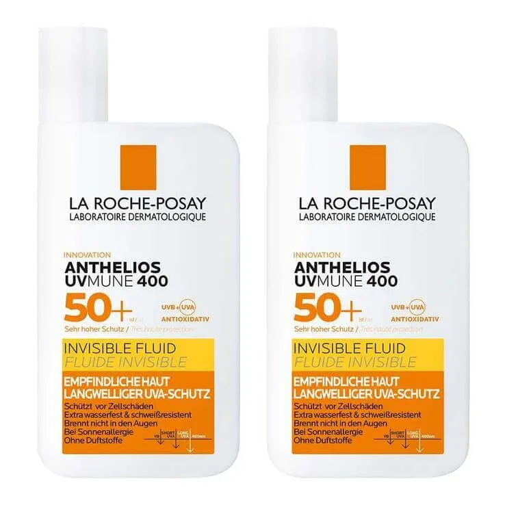 La Roche Posay Anthelios Invisible Fluid UVMune 400 SPF50+, 2x50 ml lichid — preț și oferte